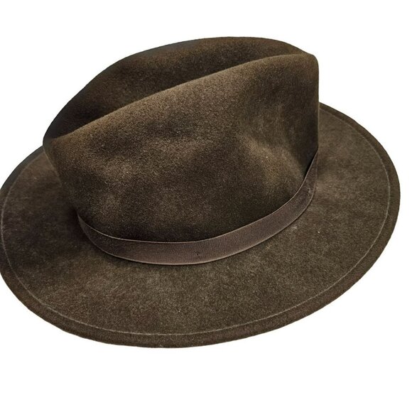 Vintage Dorfman Pacific Brown Wool Felt Fedora cowboy Cowgirl Hat - Picture 8 of 10